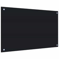 Paraschizzi per Cucina Nero 80x50 cm in Vetro Temperato 249485