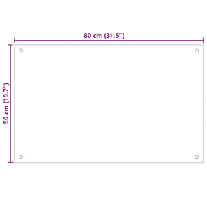 Paraschizzi per Cucina Nero 80x50 cm in Vetro Temperato 249485