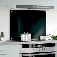 Paraschizzi per Cucina-Protezione parete cucina Nero 80x60 cm in Vetro Temperato