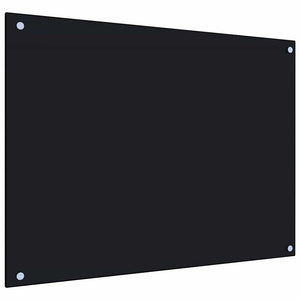 Paraschizzi per Cucina Nero 80x60 cm in Vetro Temperato 249486