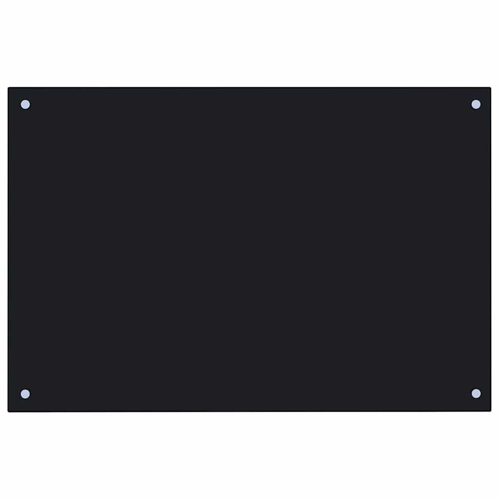 Paraschizzi per Cucina-Protezione parete cucina Nero 90x50 cm in Vetro Temperato