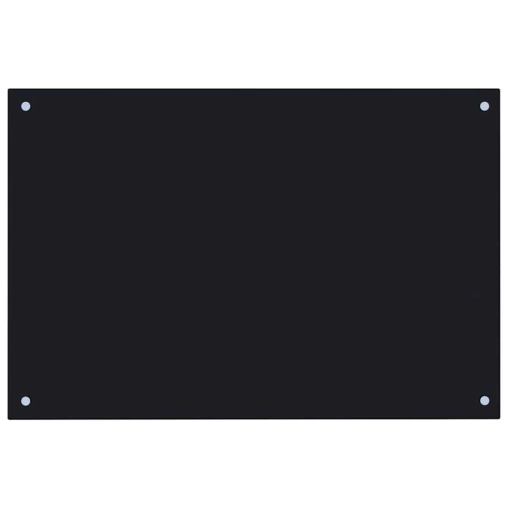 Paraschizzi per Cucina-Protezione parete cucina Nero 90x60 cm in Vetro Temperato