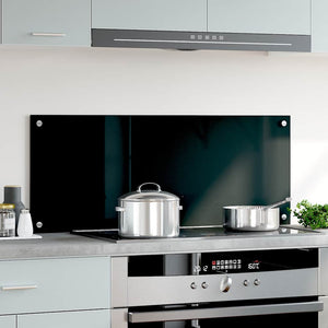 Paraschizzi per Cucina Nero 100x40 cm in Vetro Temperatocod mxl 97131