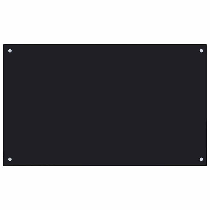 Paraschizzi per Cucina Nero 100x60 cm in Vetro Temperatocod mxl 97353