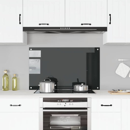 Paraschizzi per Cucina-Protezione parete cucina Nero 100x60 cm in Vetro Temperato