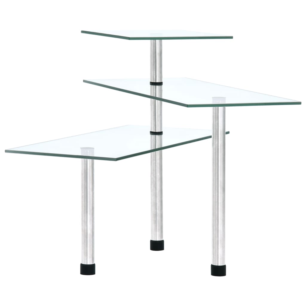 Scaffale da Cucina Angolare a 3 Livelli Vetro temperato 249502