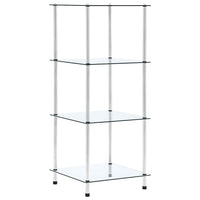 Scaffale a 4 Livelli Trasparente 40x40x100cm in Vetro Temperato