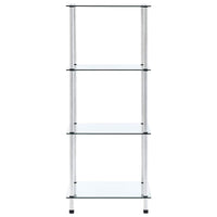 Scaffale a 4 Livelli Trasparente 40x40x100cm in Vetro Temperato 249505