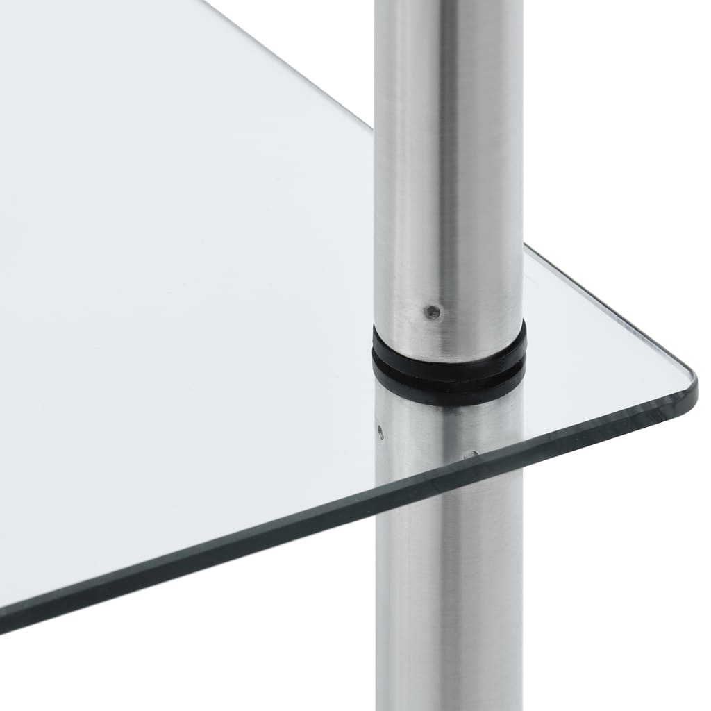 Scaffale a 6 Livelli Trasparente 40x40x160cm in Vetro Temperato cod mxl 13865