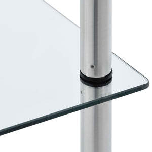 Scaffale a 6 Livelli Trasparente 40x40x160cm in Vetro Temperato 249507