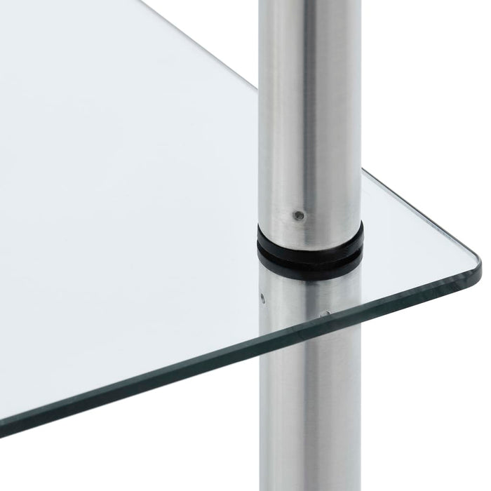 Scaffale a 6 Livelli Trasparente 40x40x160cm in Vetro Temperato 249507