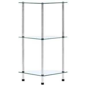 Scaffale a 3 Livelli Trasparente 30x30x67 cm in Vetro Temperato 249514