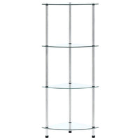 Scaffale a 4 Livelli Trasparente 30x30x100cm in Vetro Temperato 249515