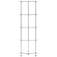 Scaffale a 5 Livelli Trasparente 30x30x130cm in Vetro Temperato