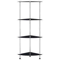 Scaffale a 4 Livelli Nero 30x30x100 cm in Vetro Temperato 249520