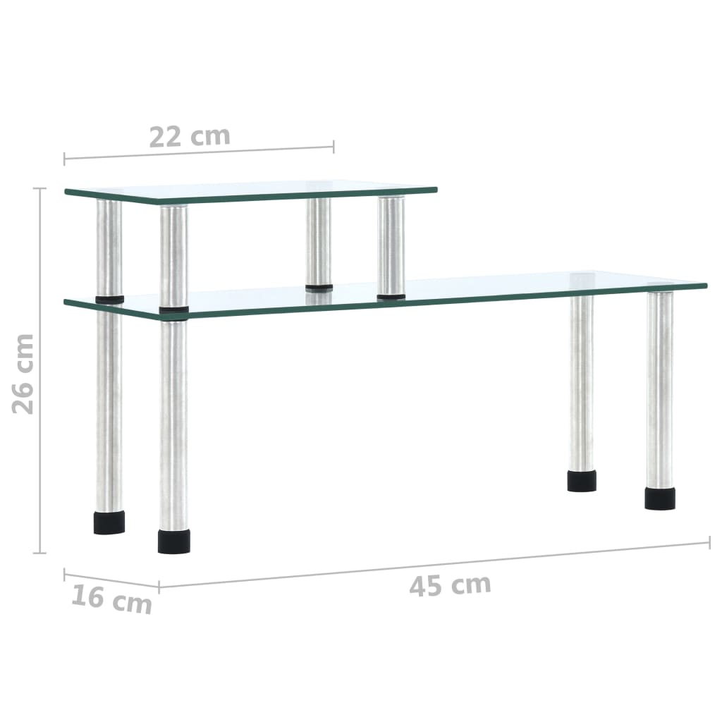 Mensola da cucina-Scaffale per Cucina Trasparente 45x16x26 cm in Vetro Temperato