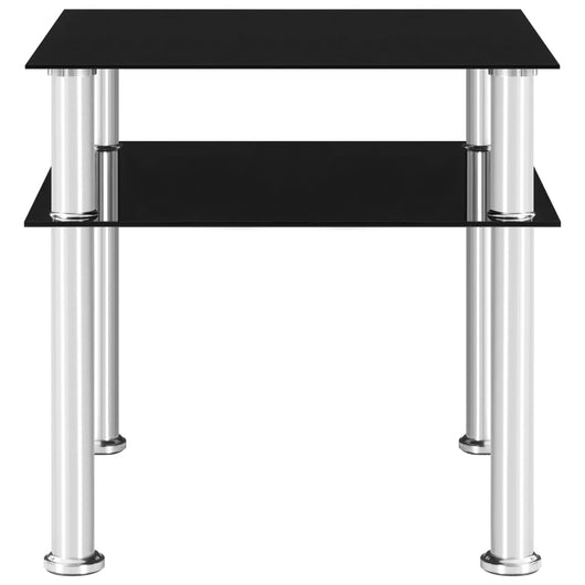 Tavolino Nero 45x50x45 cm in Vetro Temperato 249530