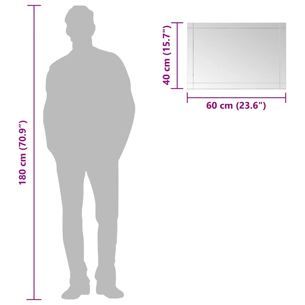 Specchio da Parete 60x40 cm in Vetro 249531