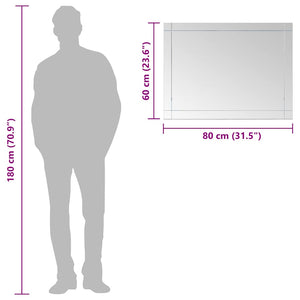 Specchio da Parete-Specchio a Muro-Specchio Decorativo 80x60 cm in Vetro