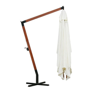 Ombrellone in Legno con Braccio Laterale 3,0 x 4,0 m. Bianco