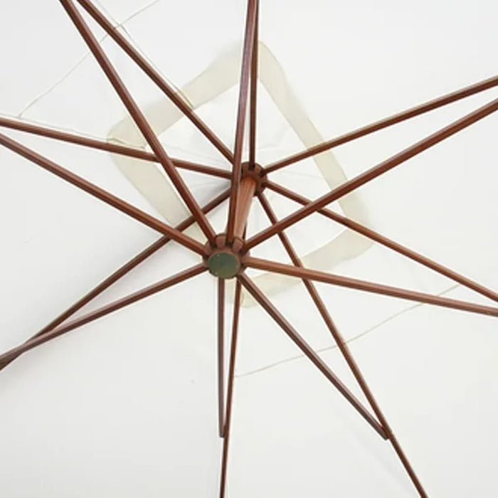 Ombrellone in Legno con Braccio Laterale 3,0 x 4,0 m. Bianco