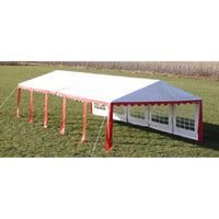 Tetto e pareti di gazebo da festa 10 x 5 m Rosso & Bianco 40157