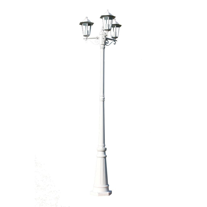 Lampione da Giardino-Lampada da giardino a 3 Bracci 215 cm in Alluminio Bianco