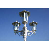 Lampione da Giardino-Lampada da giardino a 3 Bracci 215 cm in Alluminio Bianco