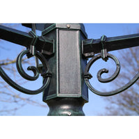 Lampione da Giardino-Lampada da giardino 3 Bracci 215 cm Verde Scuro/Nero Alluminio