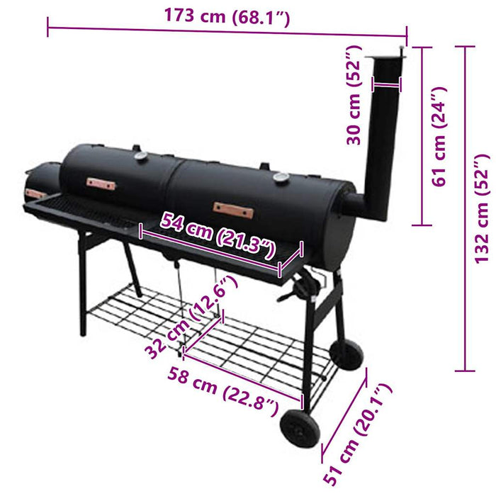 Barbecue con Affumicatore Nevada XL Nero 40254