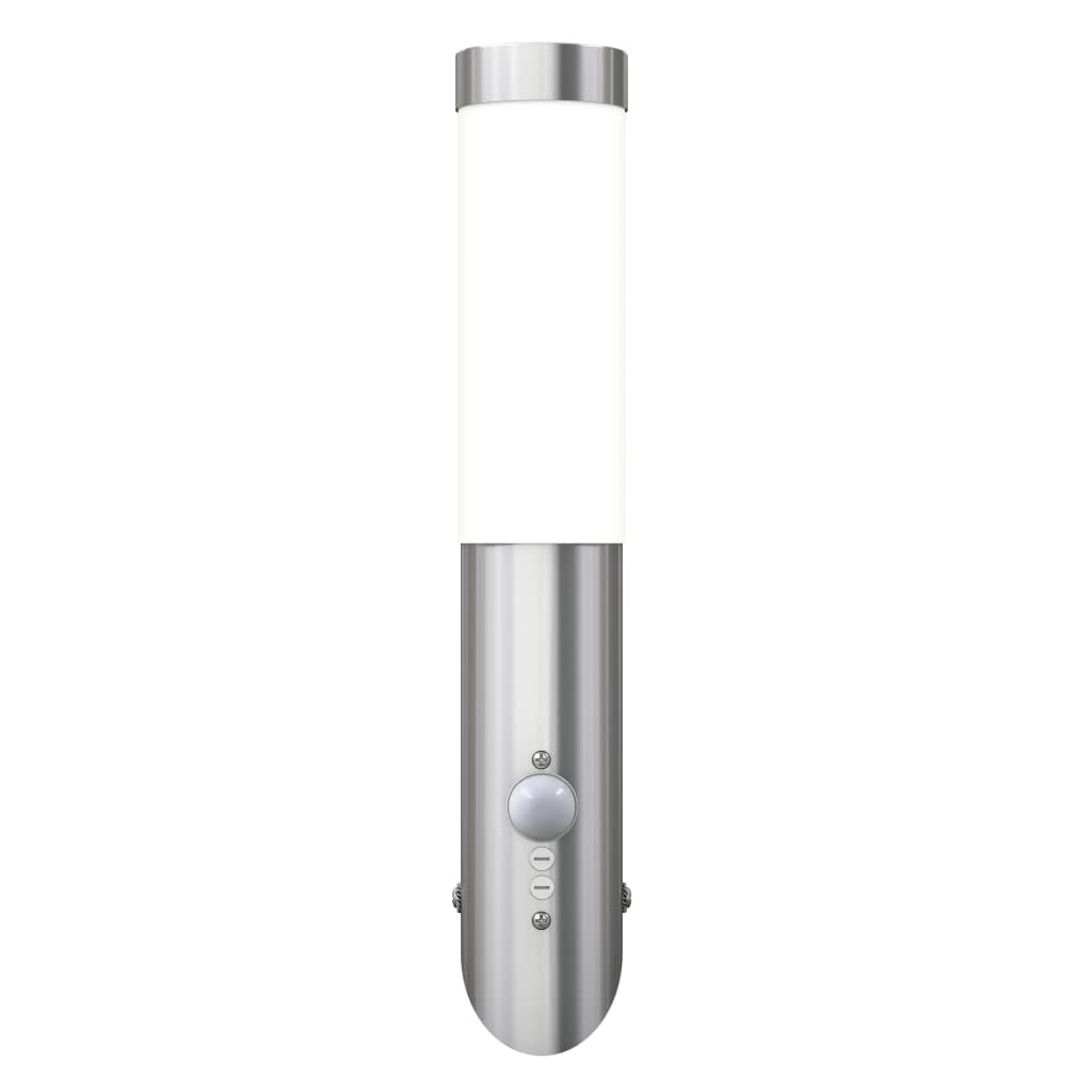 Lampioncino moderno in acciaio inox, sensore di movimento cod mxl 68547