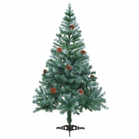 Albero di Natale Artificiale-Albero Natalizio Satinato con Pigne 150 cm