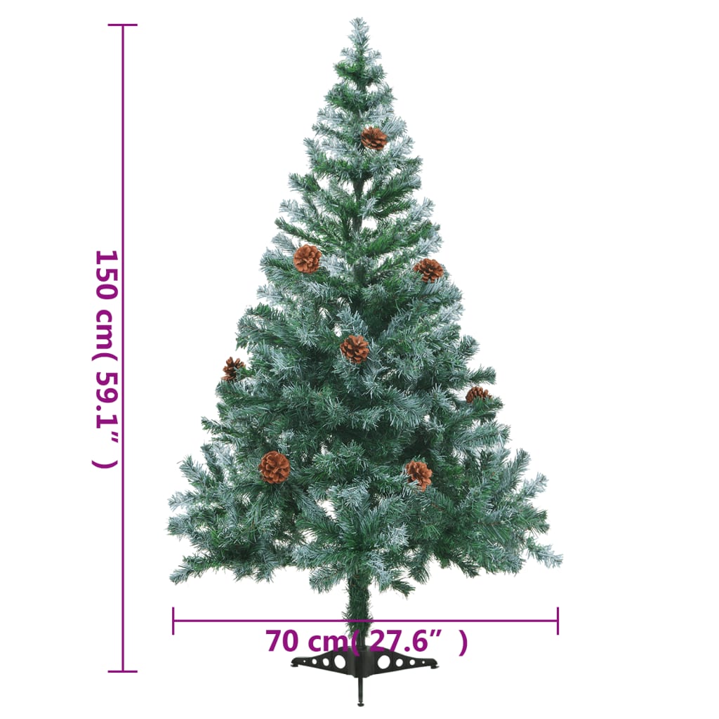 Albero di Natale Artificiale Satinato con Pigne 150 cm 60177