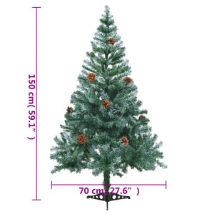 Albero di Natale Artificiale Satinato con Pigne 150 cm 60177