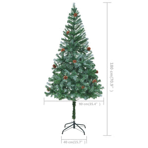 Albero di Natale Artificiale-Albero Natalizio con Pigne 180 cm