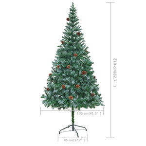 Albero di Natale Artificiale-Albero Natalizio con Pigne 210 cm