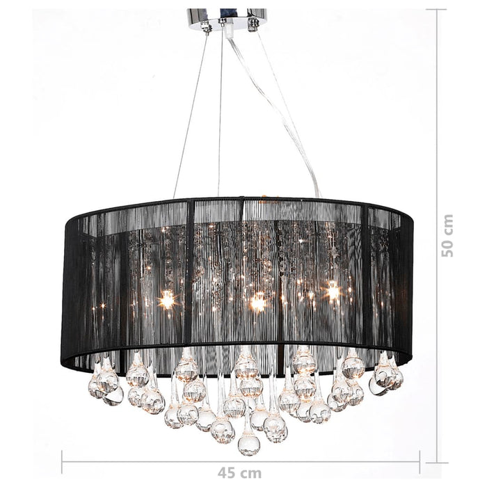 Lampadario con 85 Cristalli Nero 60344