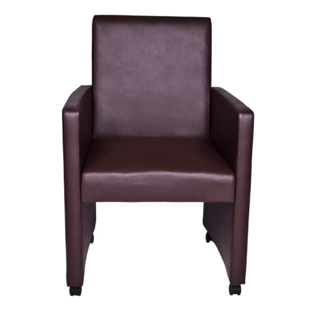 Sedie da Pranzo 2 pz Marroni in Similpelle