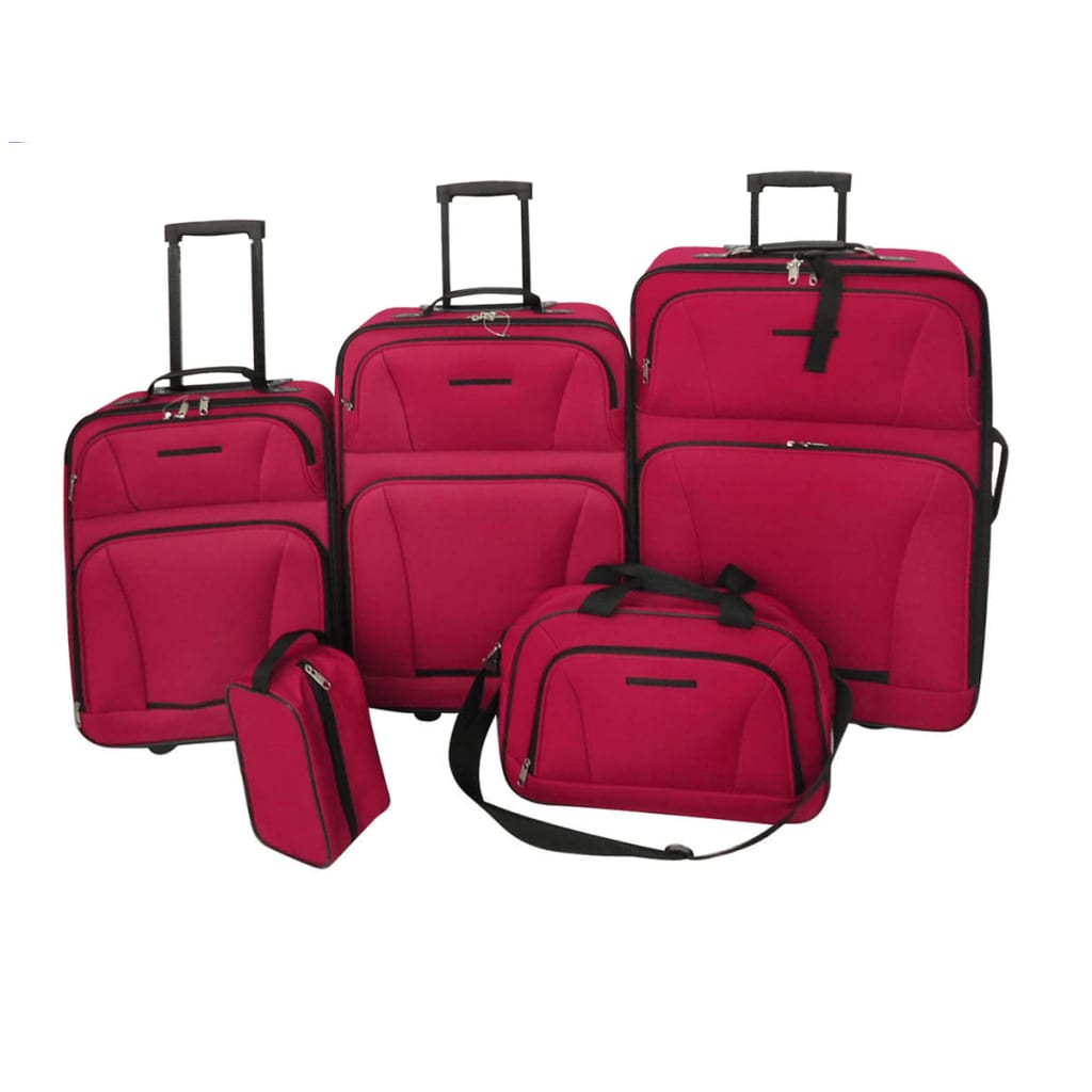 Set da Viaggio Trolley e Borse 5 pz Rosso cod mxl 77890