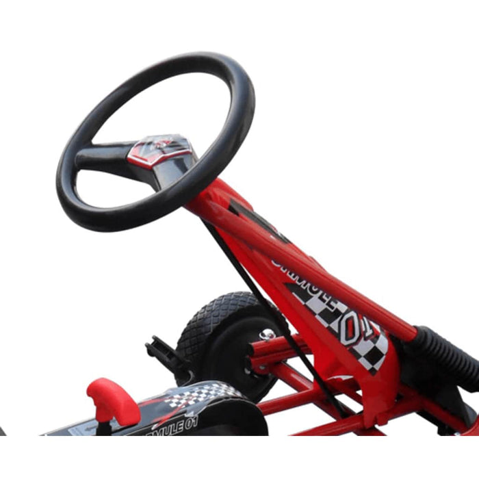 Go-kart a pedali per bambini, sedile regolabile, rosso 90255