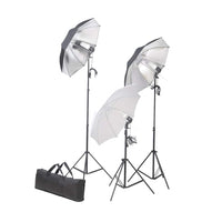 vidaXL Set di Illuminazione da Studio: Ombrelli e Treppiedi 24 Watt
