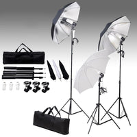 Set di illuminazione professionale da studio con treppiedi e ombrelli da 24 watt 02_0001411