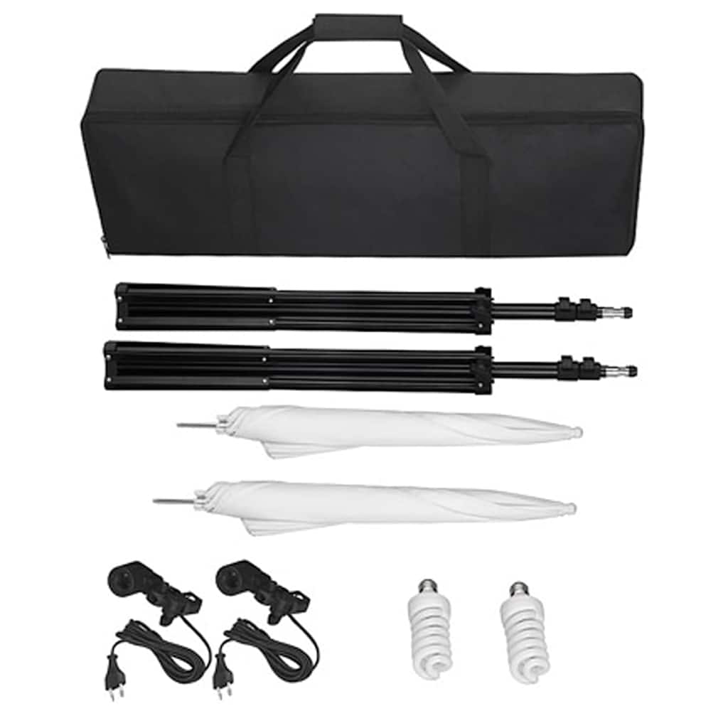 Set Studio Fotografico Fondale Nero 600x300 cm e Luci 160179