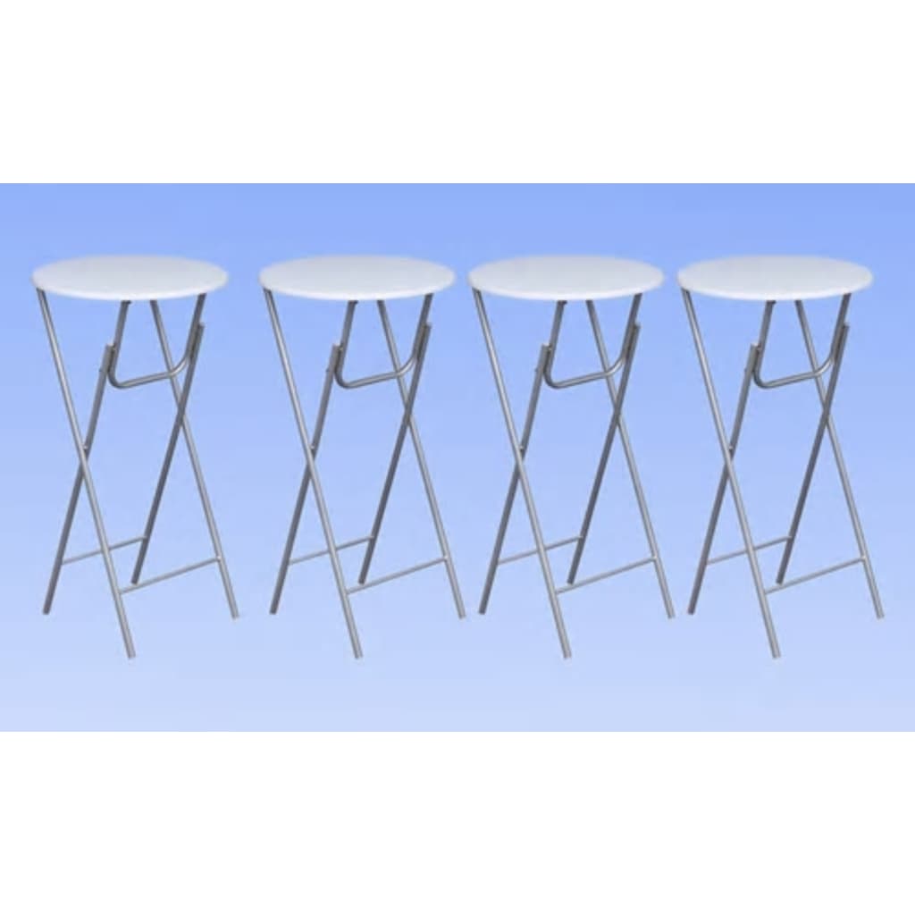 Tavoli da Bar Set 4 pz con Ripiano in MDF Bianco  cod mxl 74029