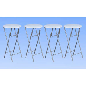 Tavoli da Bar Set 4 pz con Ripiano in MDF Bianco  cod mxl 74029