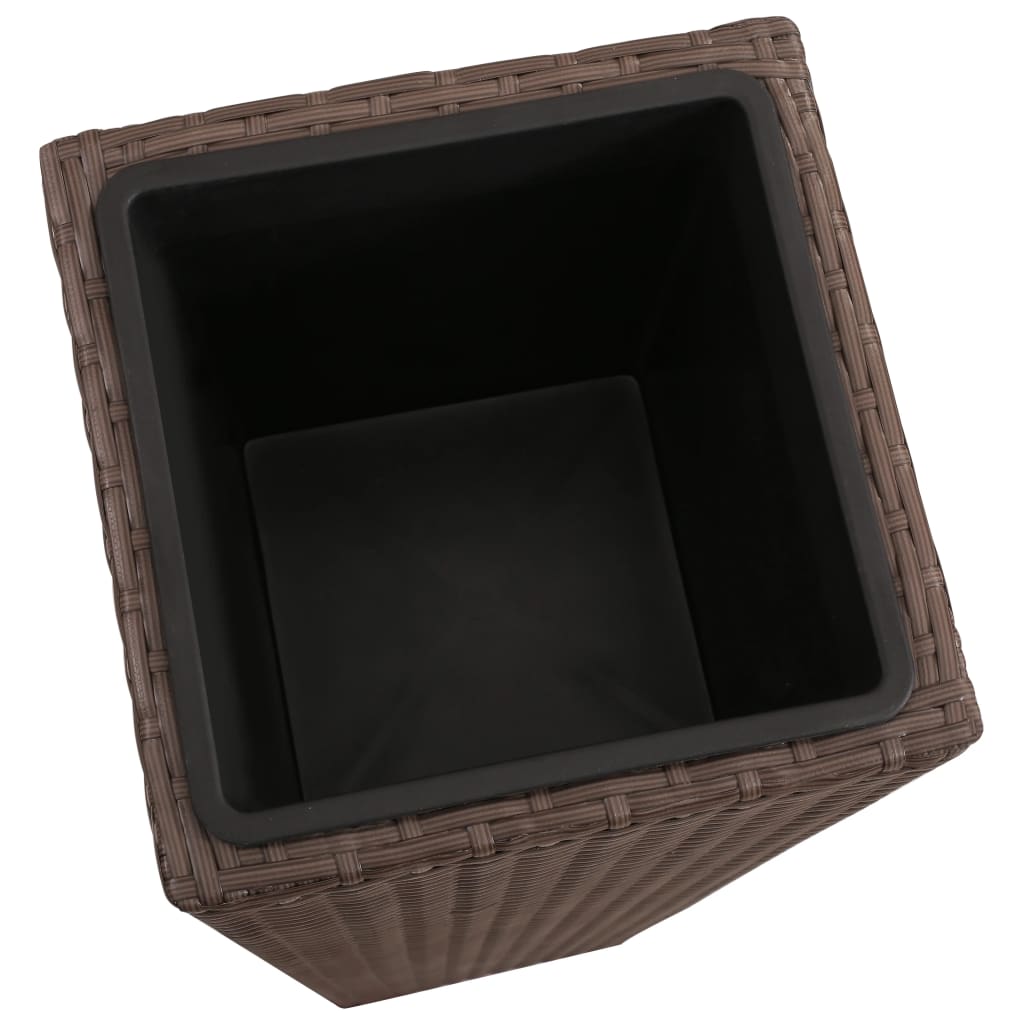 Letti Rialzati da Giardino 3 pz-Fioriera da Giardino in Polyrattan Marrone