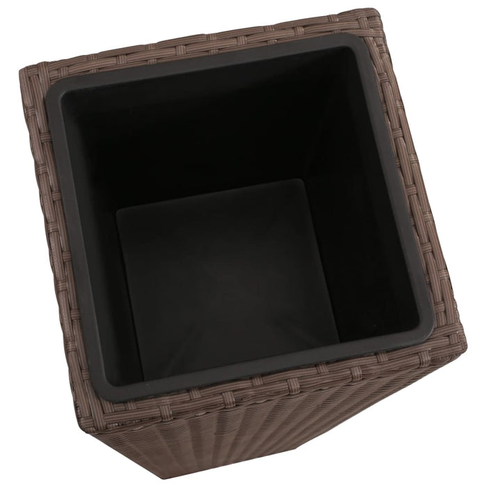 Letti Rialzati da Giardino 3 pz-Fioriera da Giardino in Polyrattan Marrone