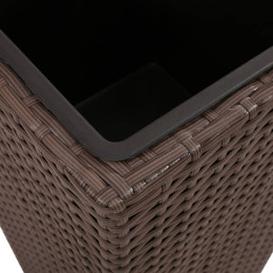 Letti Rialzati da Giardino 3 pz-Fioriera da Giardino in Polyrattan Marrone