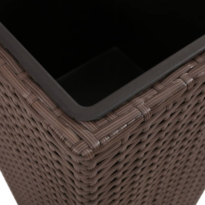 Letti Rialzati da Giardino 3 pz-Fioriera da Giardino in Polyrattan Marrone