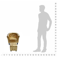 Poltrona Cabriolet con Poggiapiedi Dorata in Similpelle 60713